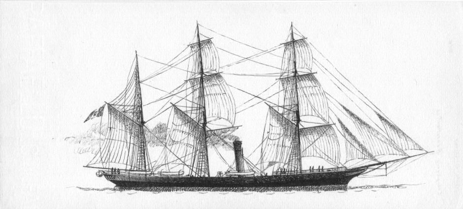 1855 - Conte di Cavour - Compagnia Transatlantica - Genova